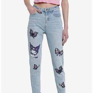 Kuromi Butterfly Garden Mom Jeans